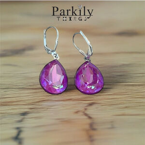 Handcrafted earrings with Swarovski crystal crystal color ultra jasmine